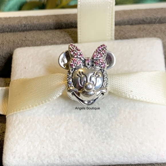 Pandora Minnie Mouse Pink Pave’ Bow Clip - Picture 2 of 4